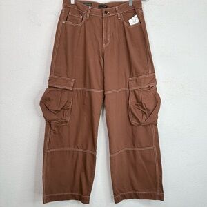 Wild Fable Women's Mid-Rise Baggy Cargo Pants Size 12R Rugged Twill Cotton NWT